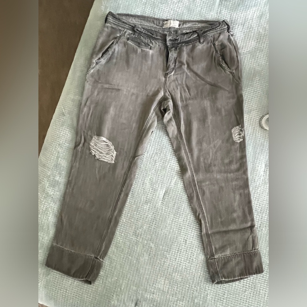 Gray Distressed Women Shorts